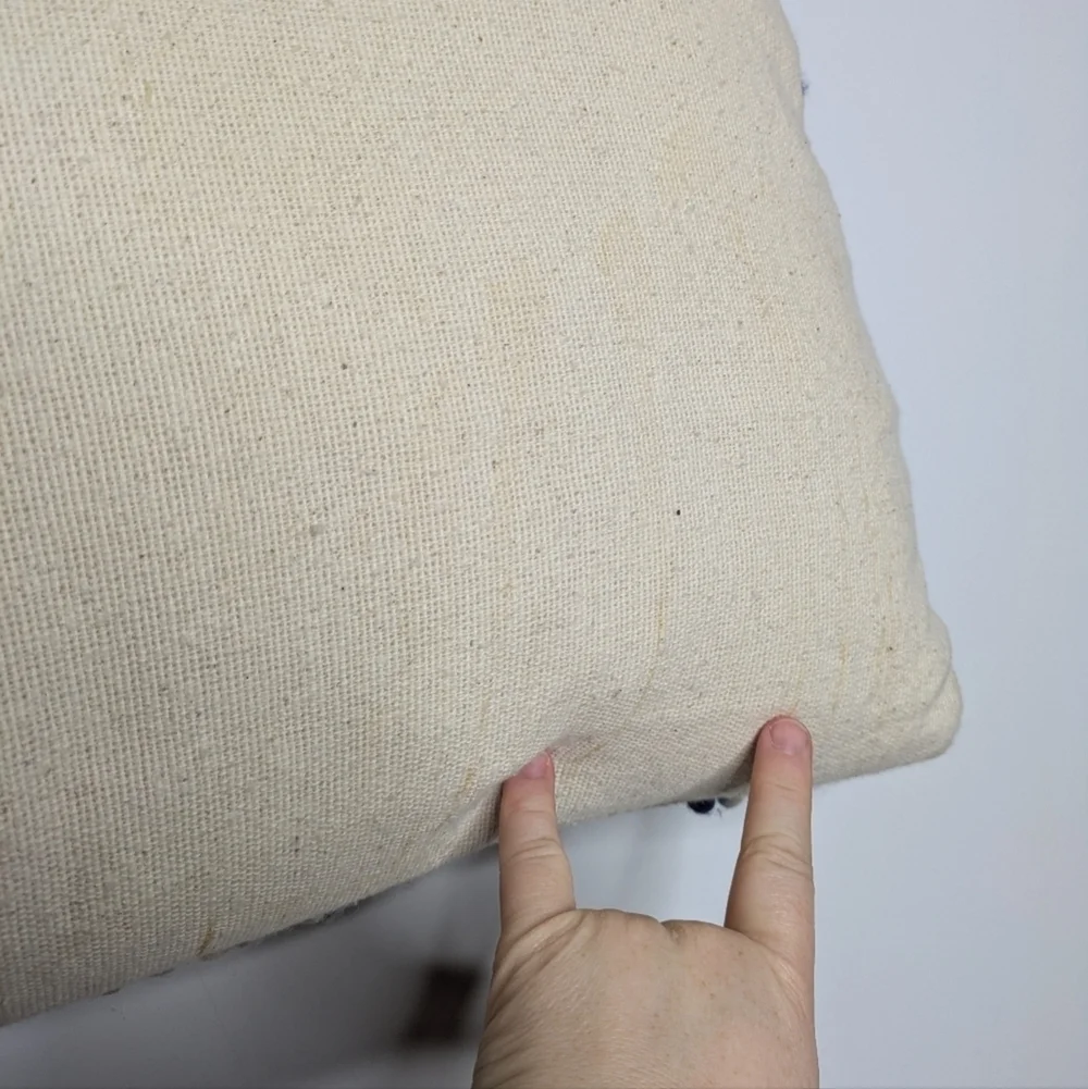 NWT Safavieh cream purple blue woven textured cotton & wool pillow 20x20
